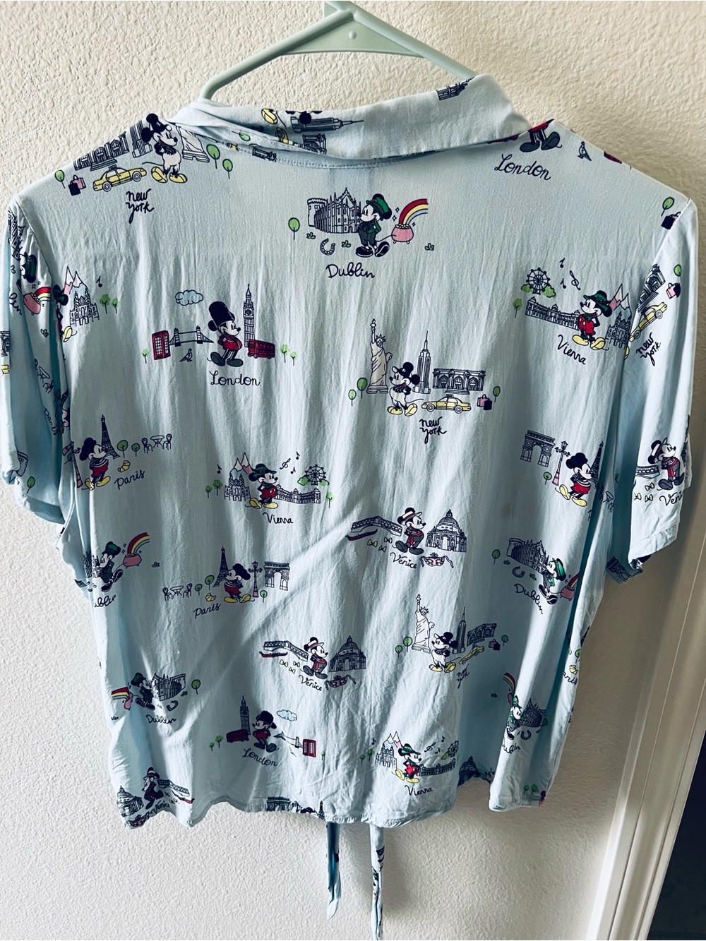 Disney Her Universe Light Blue Mickey Tie-Front Shirt - Picture 4 of 5